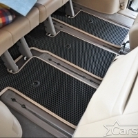 Коврики текстильные на Kia Carnival III (7мест) 2+3 без трансформеров (2014->)